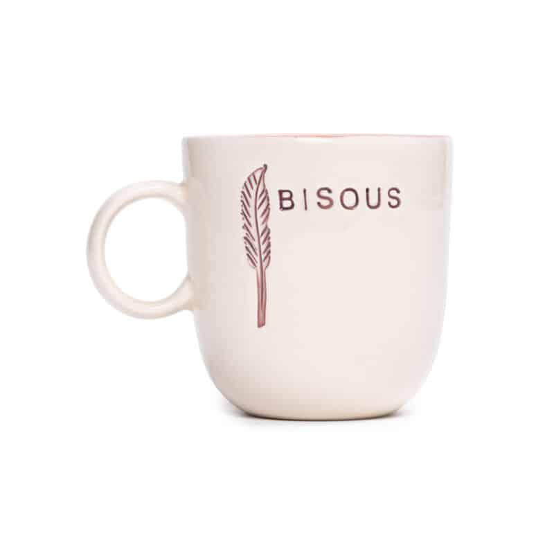 BISOUS Kulplu Pembe Mug - L'AMOUR PARIS - Görsel 2