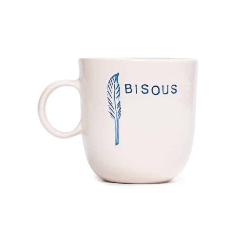 BISOUS Kulplu Mavi Mug - L'AMOUR PARIS - Görsel 2