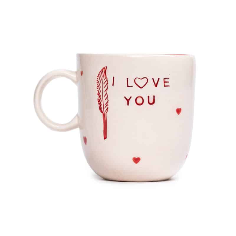 I LOVE YOU Kulplu Kırmızı Mug - L'AMOUR PARIS - Görsel 2