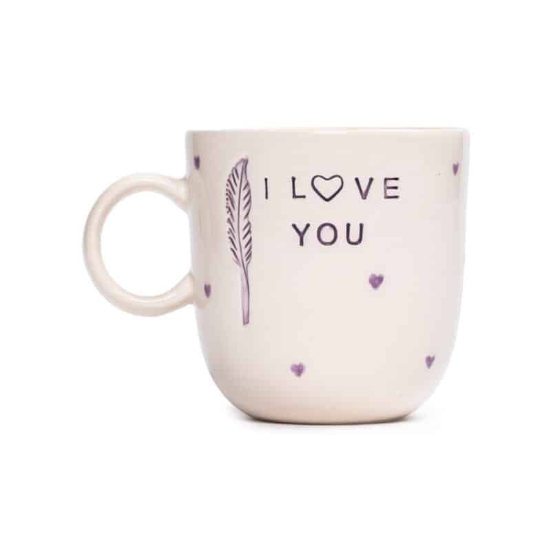 I LOVE YOU Kulplu Lila Mug - L'AMOUR PARIS - Görsel 7