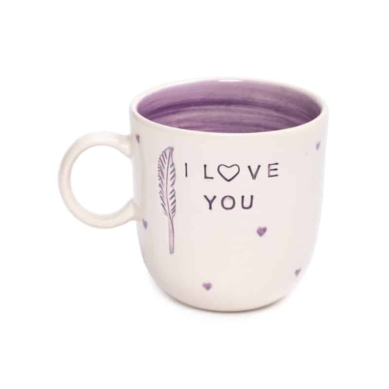 I LOVE YOU Kulplu Lila Mug - L'AMOUR PARIS