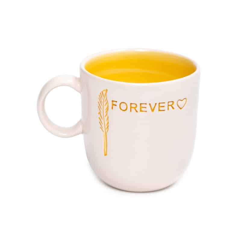 Forever Love Kulplu Sarı Mug - L'AMOUR PARIS