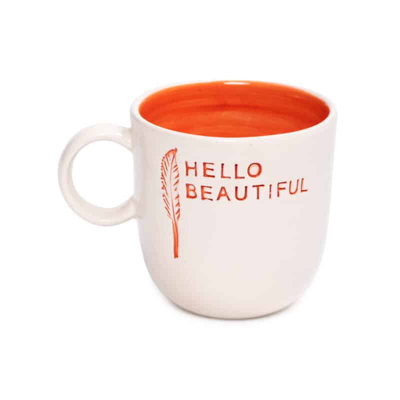 HELLO BEAUTIFUL Kulplu Turuncu Mug - L'AMOUR PARIS