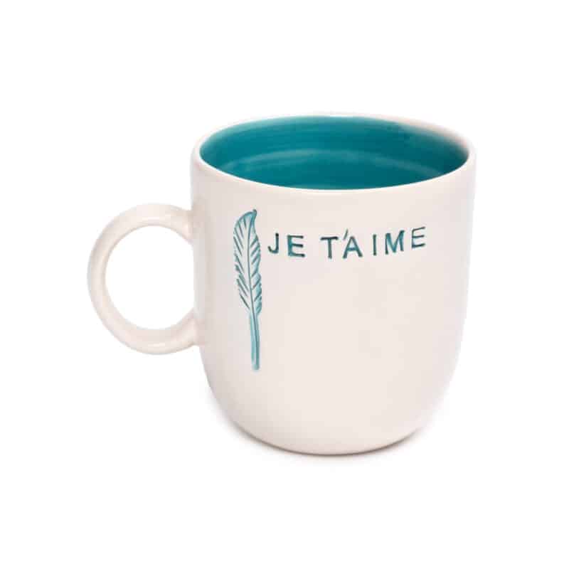 Je t'aime Kulplu Deniz Yeşili Mug - L'AMOUR PARIS