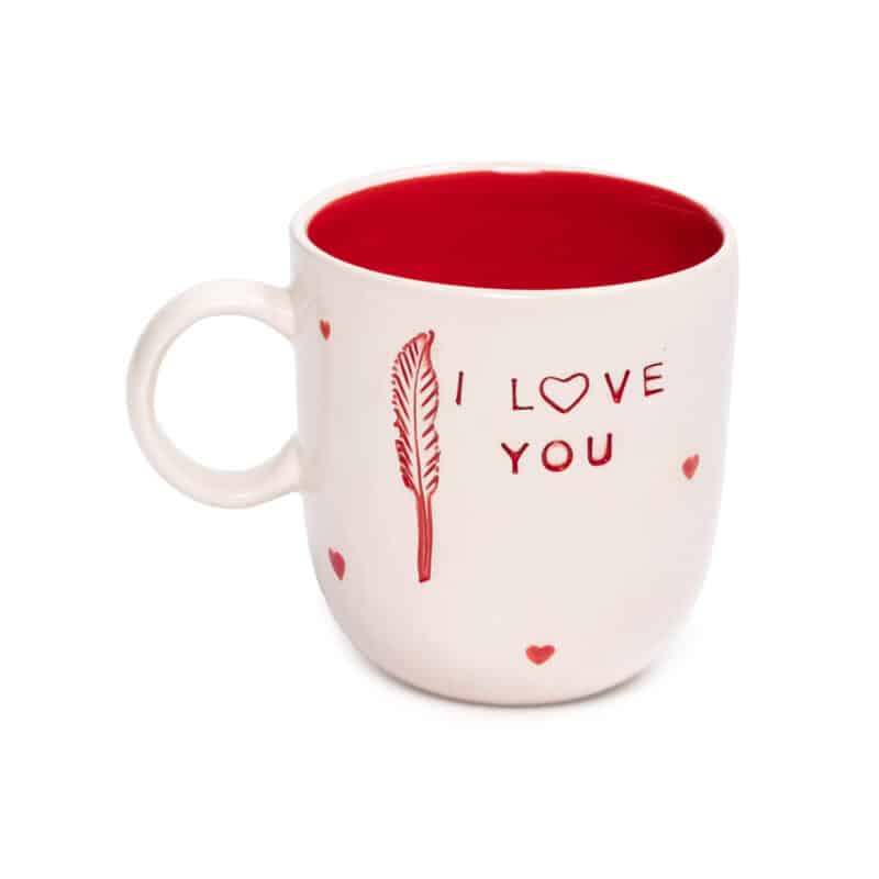 I LOVE YOU Kulplu Kırmızı Mug - L'AMOUR PARIS