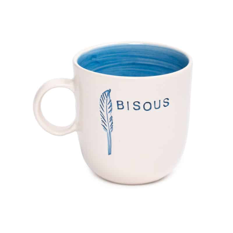 BISOUS Kulplu Mavi Mug - L'AMOUR PARIS