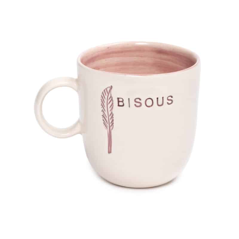 BISOUS Kulplu Pembe Mug - L'AMOUR PARIS